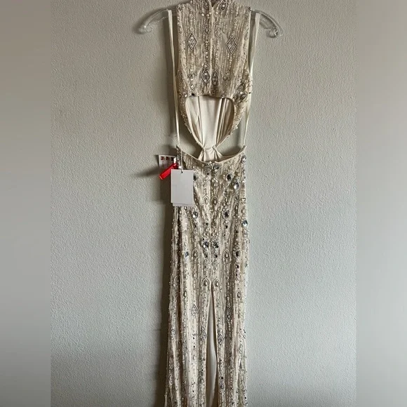 ⌛️ Captivating Mac Duggal Waist Cutout Back Slit Dress 👗#5740 - Picture 7 of 12